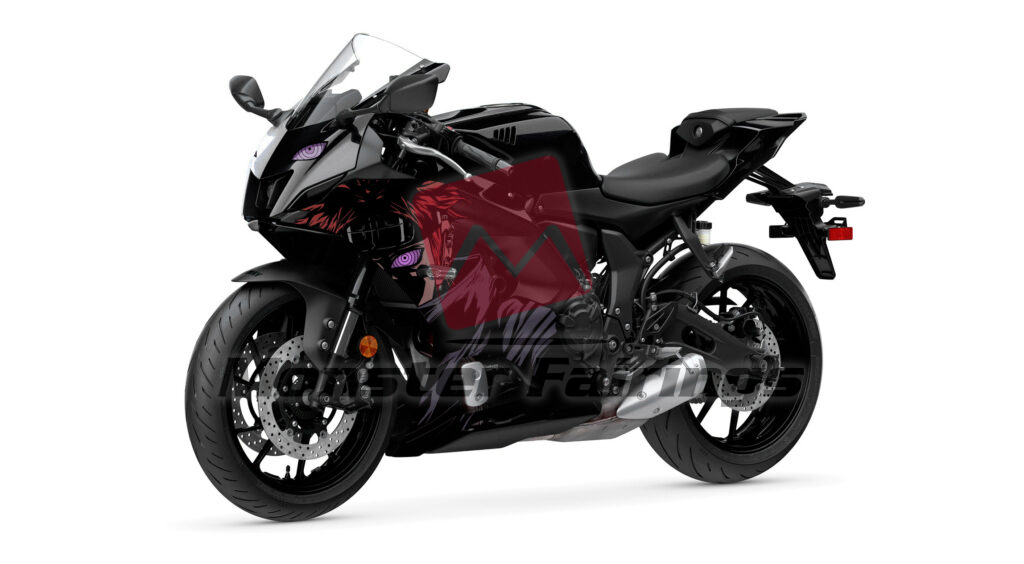 Yamaha R7 custom ABS fairings 2021 - 2025 in Gloss White & Black Metallic Anime Split - durable replacement kit, Monster Fairings