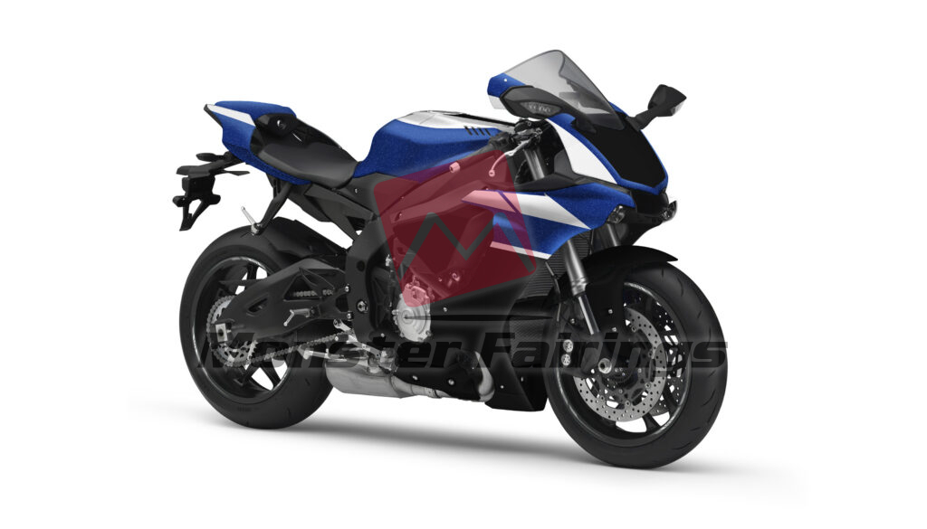Gloss Blue & Black With White ABS fairings for Yamaha R1 2015 - 2019 - premium OEM fit kit by Monster Fairings