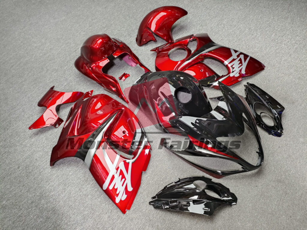 Gloss Bright Red & Black ABS fairings for Suzuki GSXR 1300 2008 - 2020 - premium OEM fit kit by Monster Fairings
