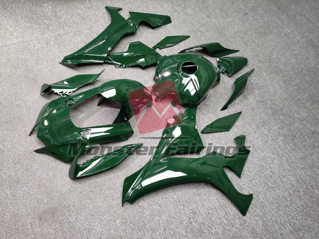 2020 - 2025 Yamaha R1 Gloss Dark Green fairing set - ABS injection, custom painted by Monster Fairings