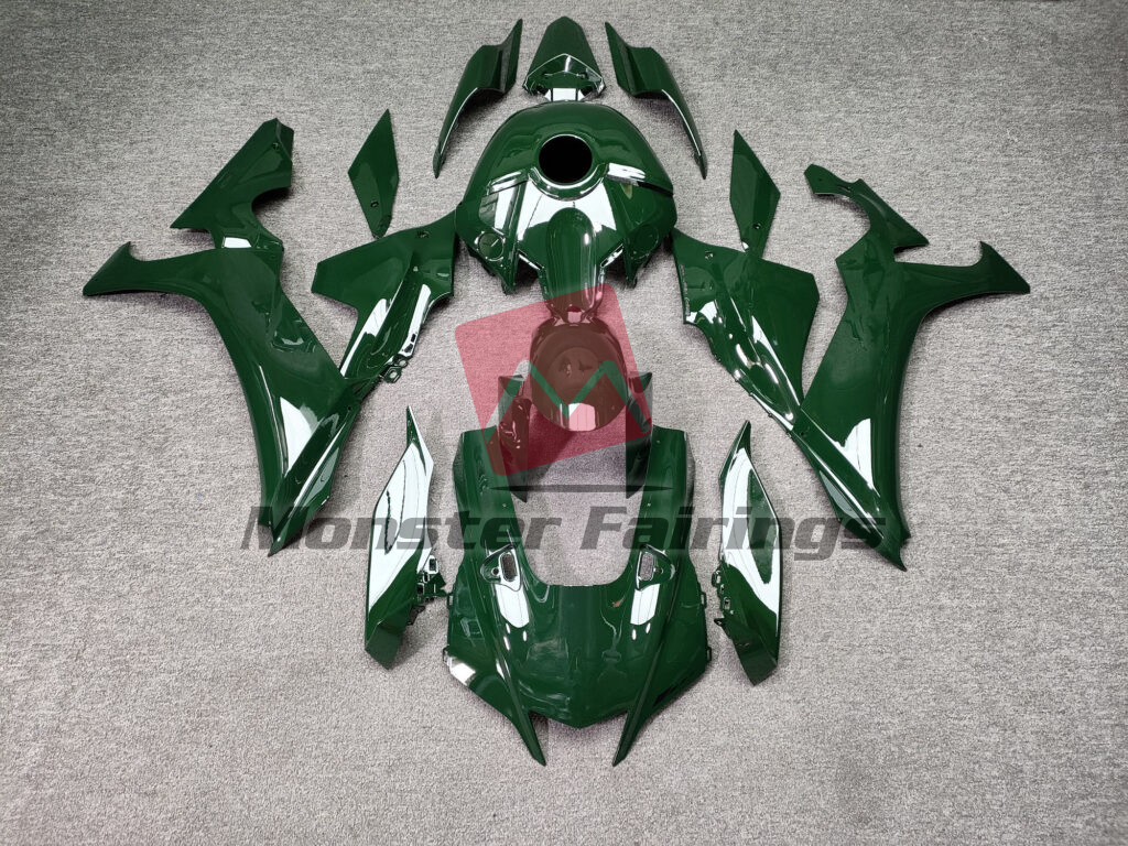 Yamaha R1 2020 - 2025 Gloss Dark Green ABS fairings - custom motorcycle bodywork kit by Monster Fairings
