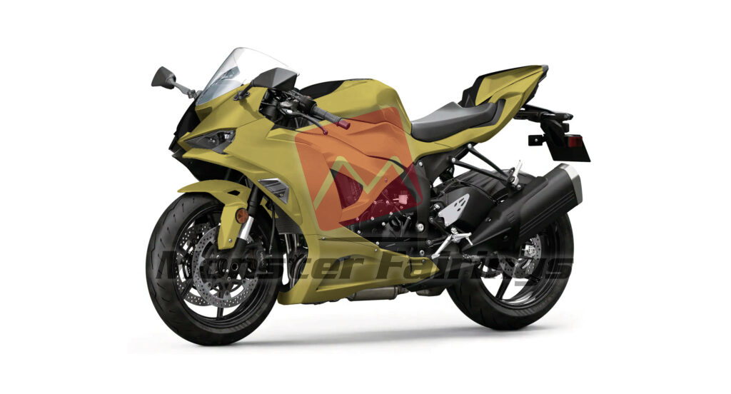 Matte Black & Gloss Gold Split ABS fairings for Kawasaki ZX6R 2024 - 2025 - premium OEM fit kit by Monster Fairings