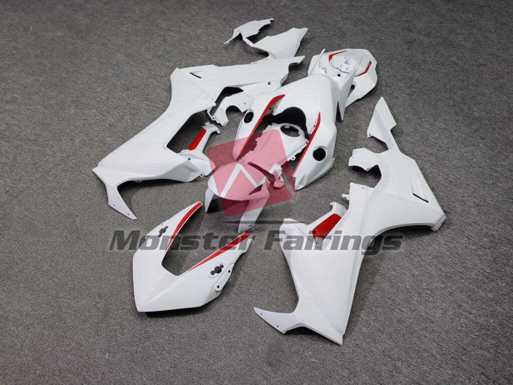 Matte White With Red ABS fairings for Honda CBR1000RR 2017 - 2025 - premium OEM fit kit by Monster Fairings