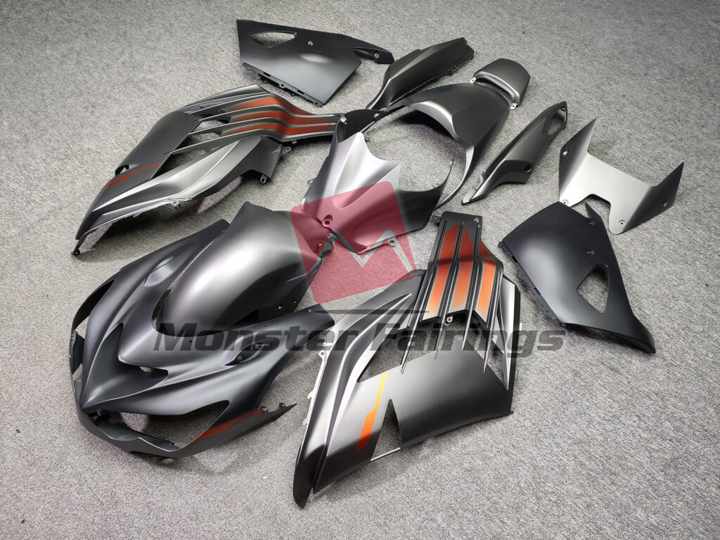 Matte Gunmetal Gray With Orange ABS fairings for Kawasaki ZX14R 2012 - 2024 - premium OEM fit kit by Monster Fairings