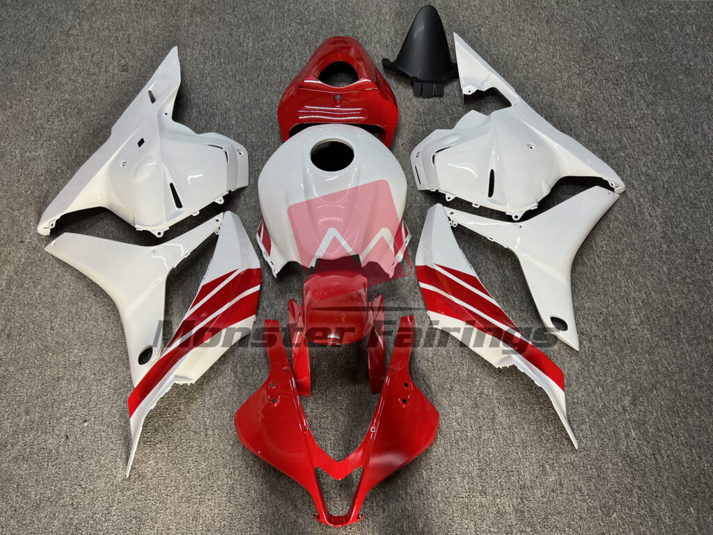Honda CBR600RR 2009 - 2012 Gloss White With Red ABS fairings - custom motorcycle bodywork kit by Monster Fairings