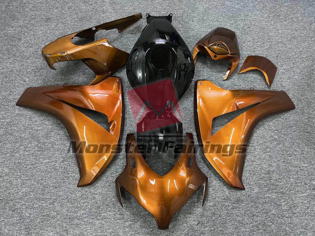 Honda CBR1000RR 2008 - 2011 Gloss Metallic Orange & Black ABS fairings - custom motorcycle bodywork kit by Monster Fairings