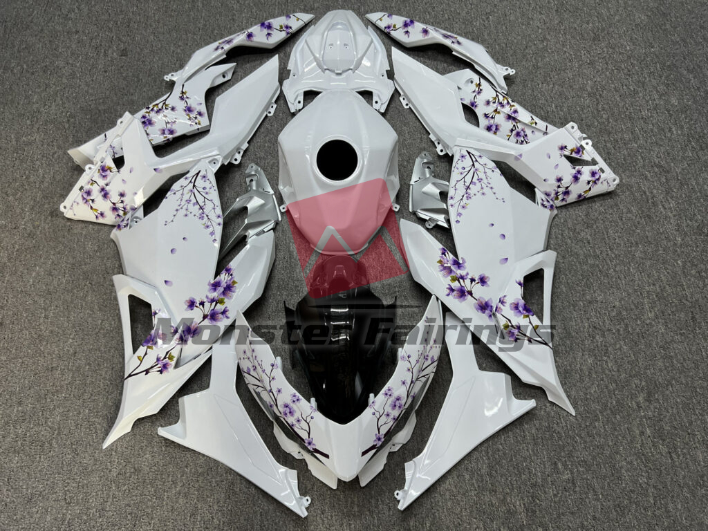 Kawasaki Ninja 400 2018-2023 Gloss White & Purple Cherry