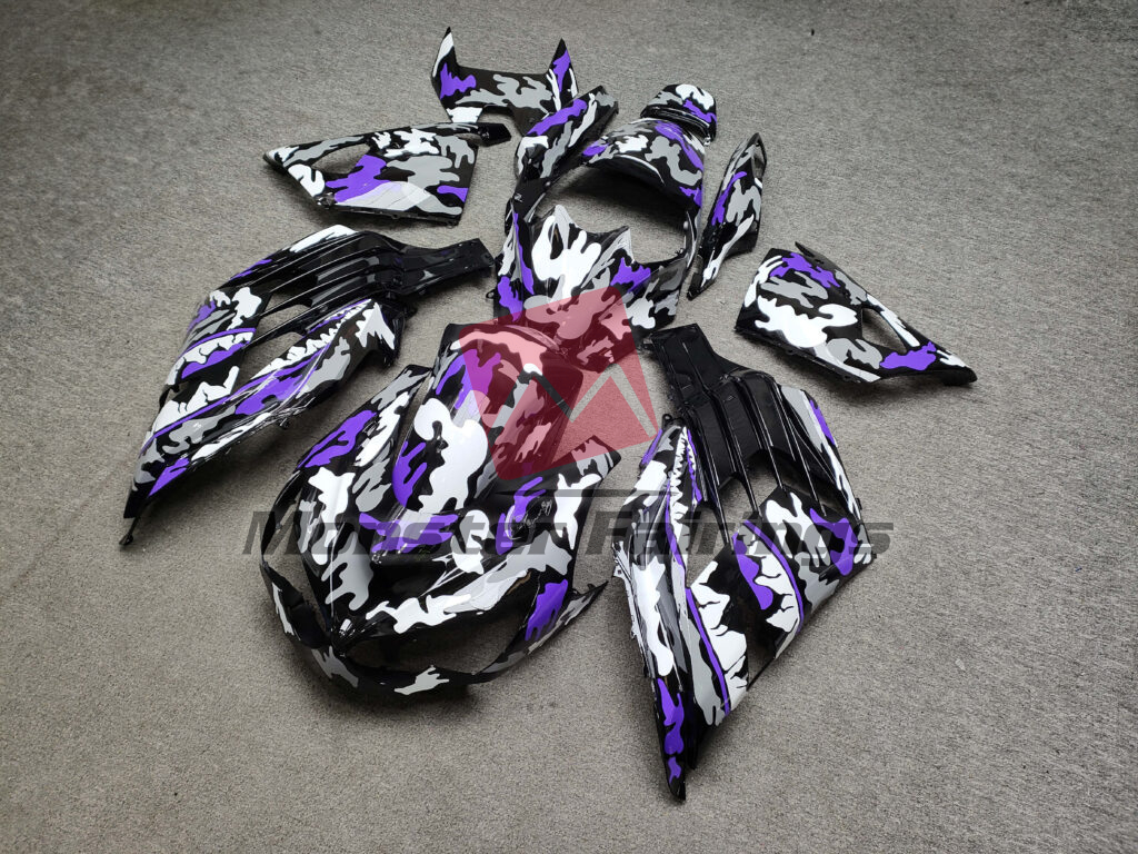 Gloss Black & Gray With Purple Monster ABS fairings for Kawasaki ZX14R 2012 - 2024 - premium OEM fit kit by Monster Fairings