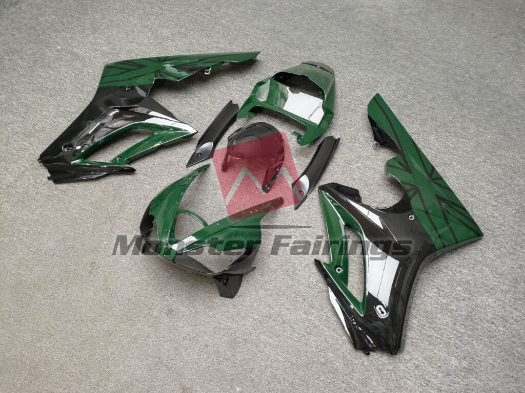 Gloss Green & Black Flag ABS fairings for Triumph Daytona 675 2006 - 2008 - premium OEM fit kit by Monster Fairings