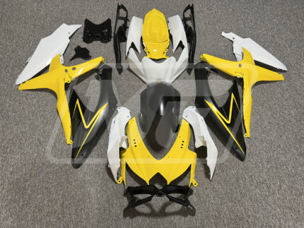 Suzuki GSXR 600-750 2008-2010 Gloss Yellow & Black With Silver ABS Fairings | Monster Fairings