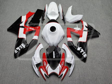Suzuki GSXR 600-750 2006-2007 Gloss White & Black With Red ABS Fairings | Monster Fairings