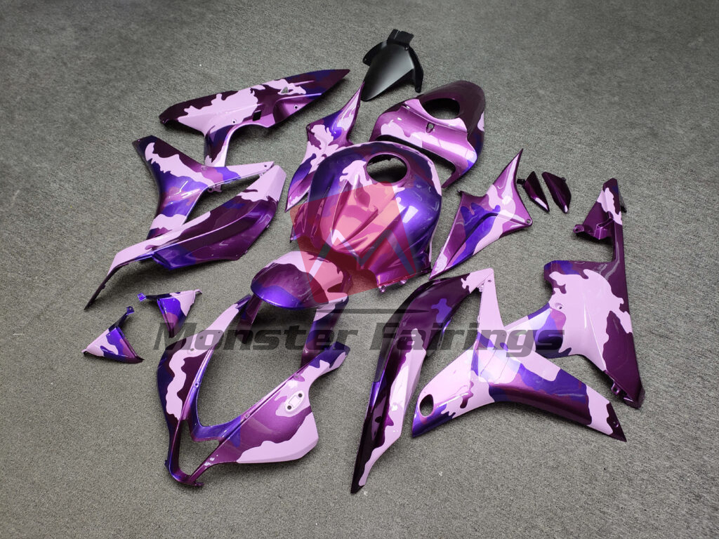 Honda CBR600RR custom ABS fairings 2007 - 2008 in Gloss Purple & Pink Camo - durable replacement kit, Monster Fairings