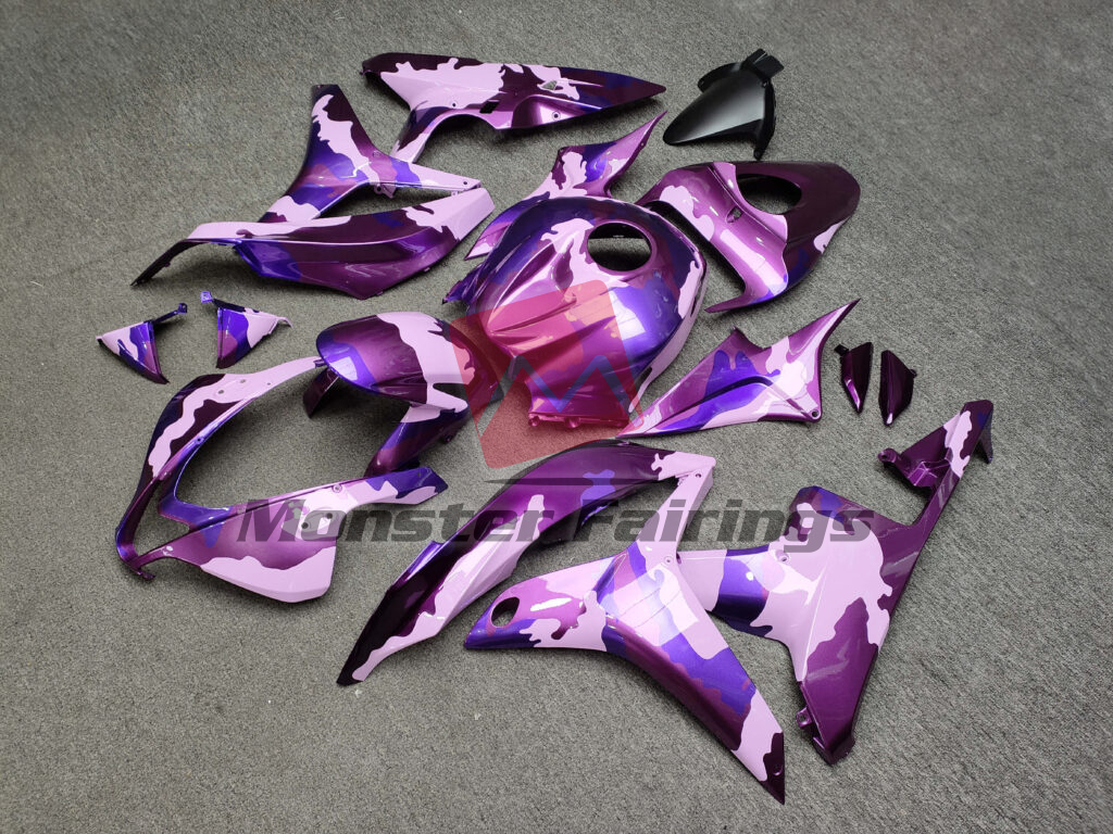 Monster Fairings ABS fairing kit for Honda CBR600RR 2007 - 2008 - Gloss Purple & Pink Camo, precise OEM fit