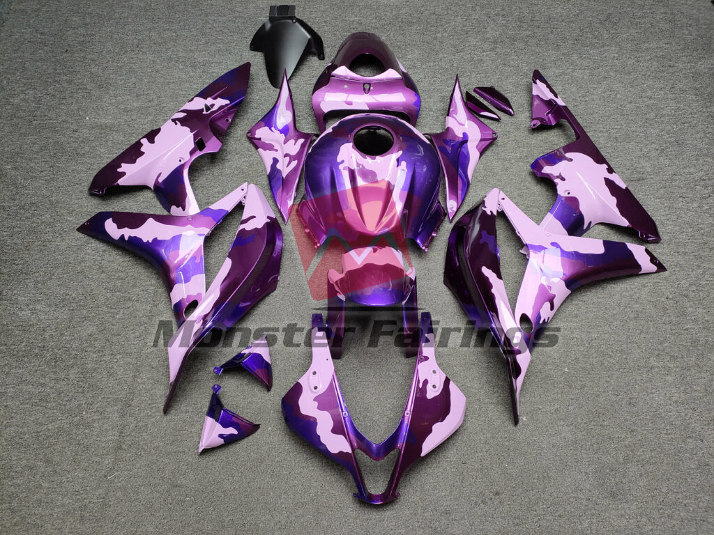 Honda CBR600RR 2007 - 2008 Gloss Purple & Pink Camo ABS fairings - custom motorcycle bodywork kit by Monster Fairings