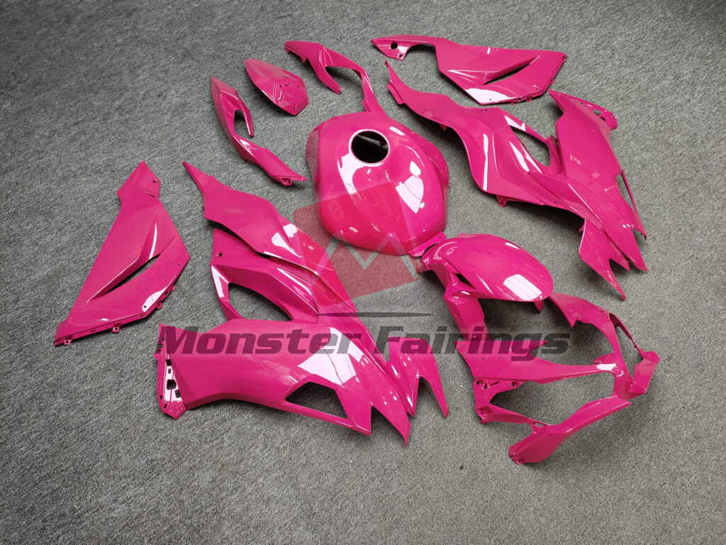Kawasaki ZX6R custom ABS fairings 2019 - 2023 in Gloss Metallic Pink - durable replacement kit, Monster Fairings