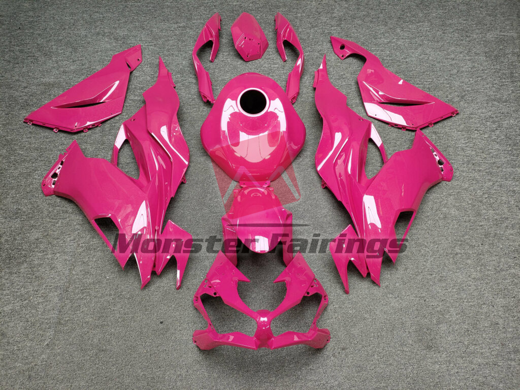 Kawasaki ZX6R 2019 - 2023 Gloss Metallic Pink ABS fairings - custom motorcycle bodywork kit by Monster Fairings