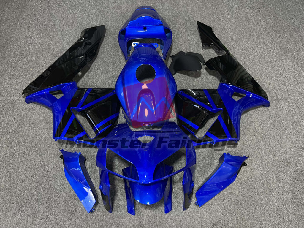 Honda CBR600RR 2005 - 2006 Gloss Blue With Black ABS fairings - custom motorcycle bodywork kit by Monster Fairings