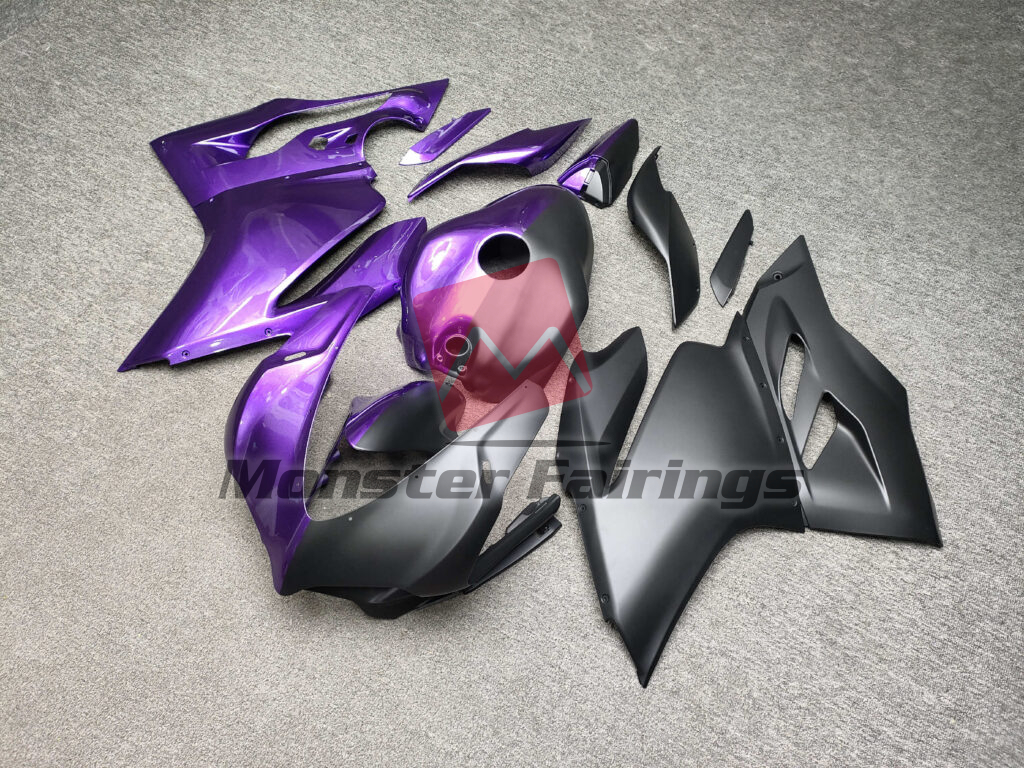 Ducati 959 custom ABS fairings in Gloss Purple & Matte Black Split - durable replacement kit, Monster Fairings