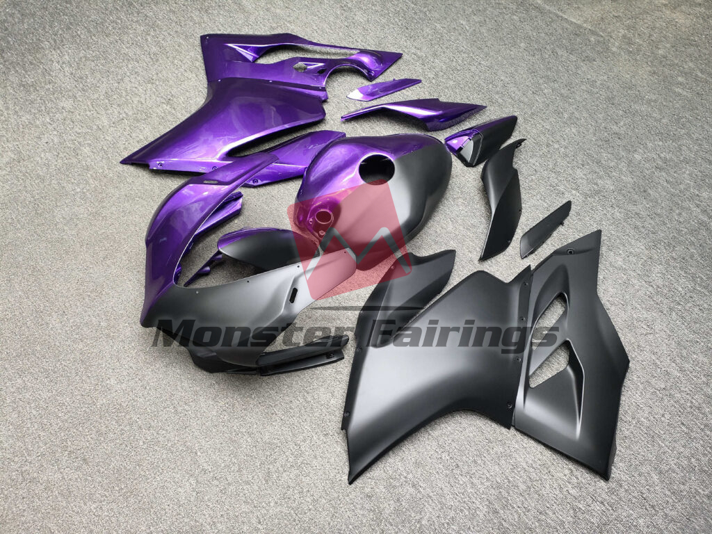 Ducati 959 Gloss Purple & Matte Black Split fairing set - ABS injection, custom painted by Monster Fairings