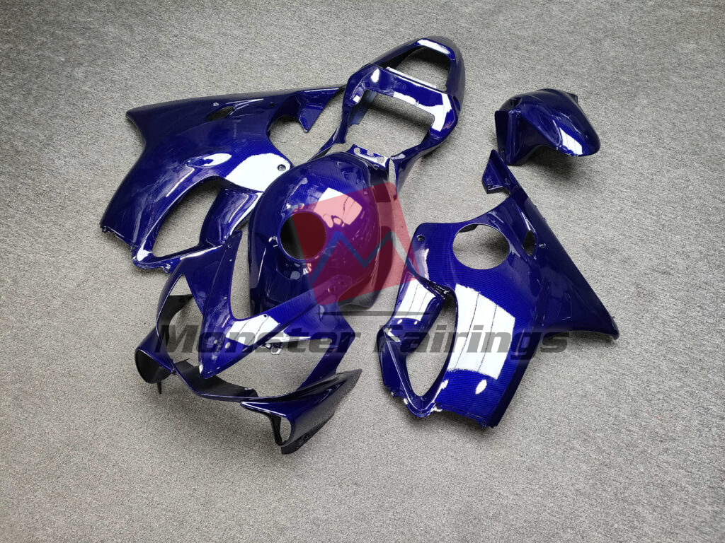 Honda CBR600 F4i custom ABS fairings 2001 - 2003 in Gloss Blue Carbon Fiber Style - durable replacement kit, Monster Fairings