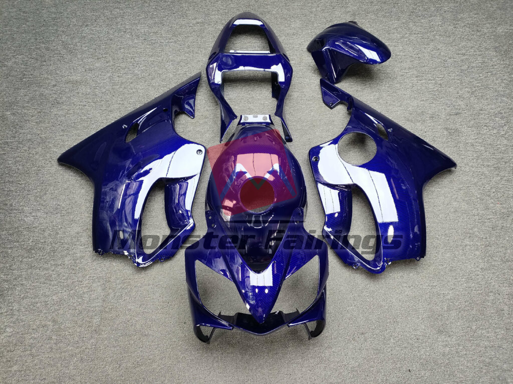 Honda CBR600 F4i 2001 - 2003 Gloss Blue Carbon Fiber Style ABS fairings - custom motorcycle bodywork kit by Monster Fairings