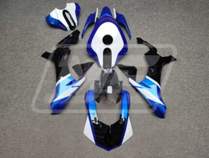 Yamaha R1 2015-2019 Gloss Blue & Black With White ABS Fairings | Monster Fairings