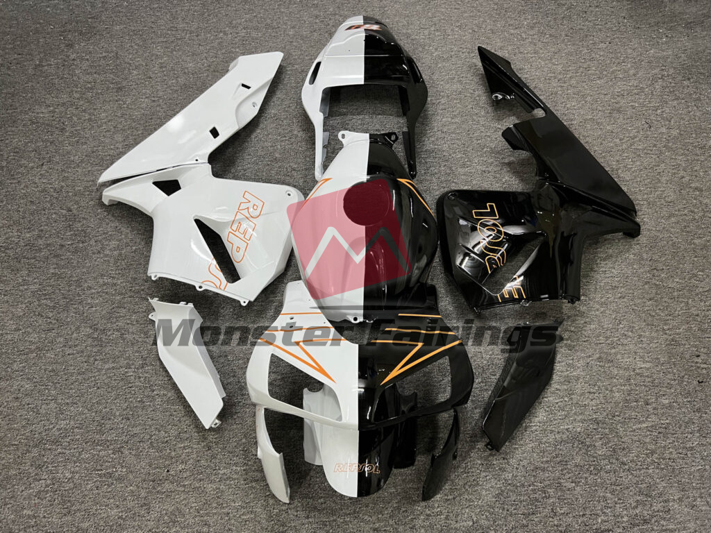 Honda CBR600RR 2003 - 2004 Gloss White & Black "Repsol"" Split ABS fairings - custom motorcycle bodywork kit by Monster Fairings"