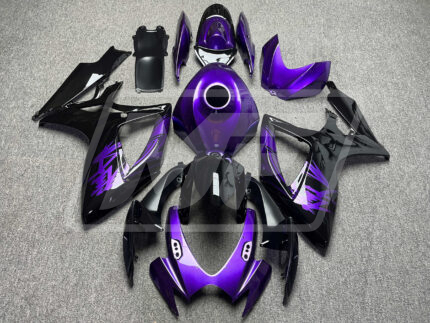 Suzuki GSXR 600-750 2006-2007 Gloss Black With Purple ABS Fairings | Monster Fairings