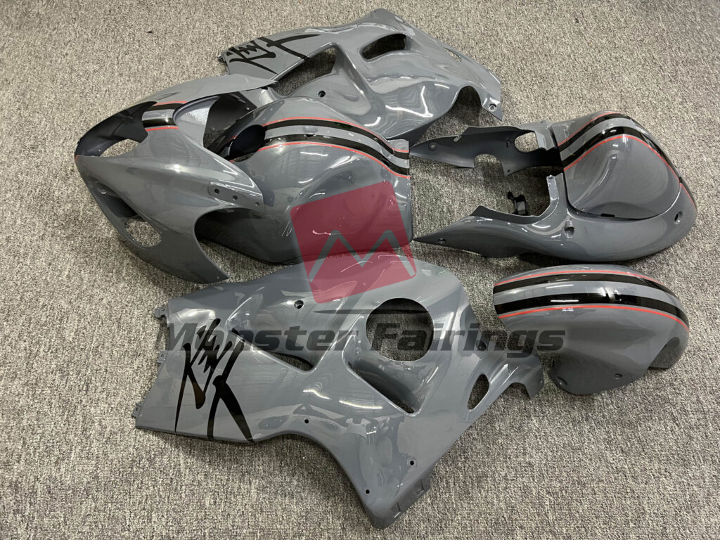 Monster Fairings ABS fairing kit for Suzuki GSXR 1300 1997 - 2007 - Gloss Nardo Gray With Black & Red, precise OEM fit