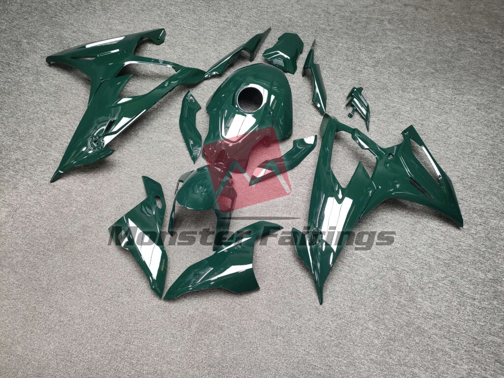 BMW S1000RR custom ABS fairings 2019 - 2022 in Gloss Deep Forest Green - durable replacement kit, Monster Fairings