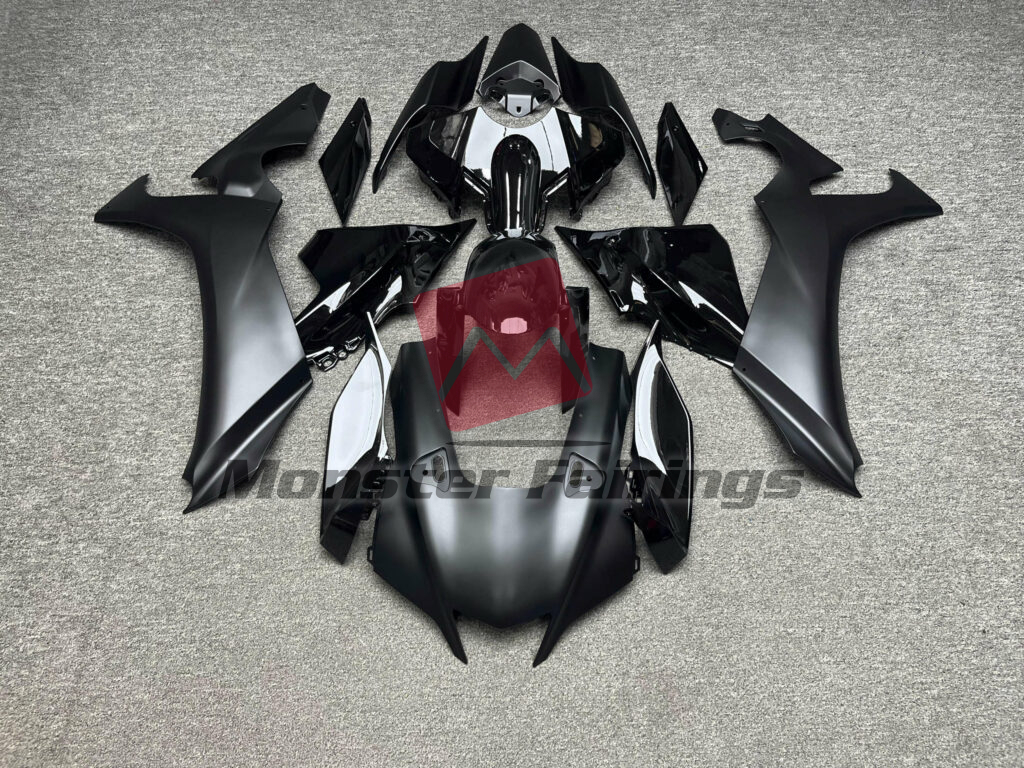 Yamaha R1 2020 - 2025 Gloss & Matte Black ABS fairings - custom motorcycle bodywork kit by Monster Fairings