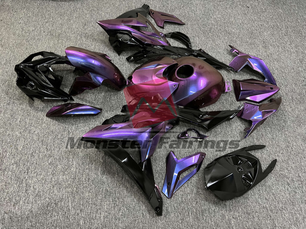 2015 - 2017 BMW S1000R Gloss Purple Iridescent & Black fairing set - ABS injection, custom painted by Monster Fairings