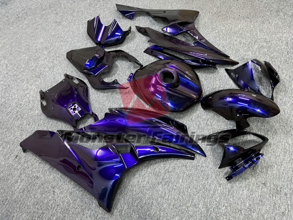 Yamaha R6 custom ABS fairings 2006 - 2007 in Gloss Blue & Purple Iridescent - durable replacement kit, Monster Fairings