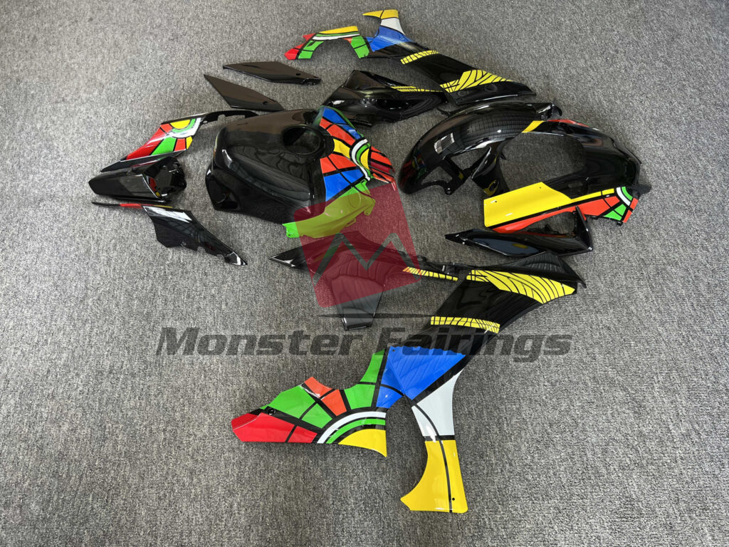 Monster Fairings ABS fairing kit for Yamaha R1 2020 - 2025 - Gloss Black, Yellow, Red & Green, precise OEM fit