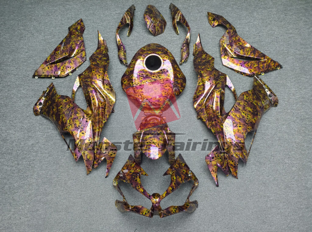 Kawasaki ZX6R 2019 - 2023 Gloss Nebula Reaper ABS fairings - custom motorcycle bodywork kit by Monster Fairings