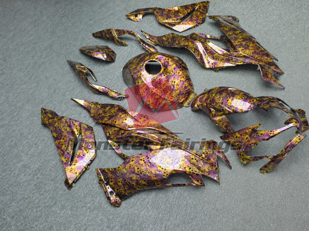 Kawasaki ZX6R custom ABS fairings 2019 - 2023 in Gloss Nebula Reaper - durable replacement kit, Monster Fairings