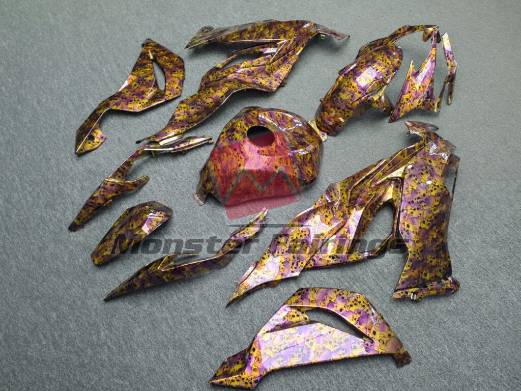 2019 - 2023 Kawasaki ZX6R Gloss Nebula Reaper fairing set - ABS injection, custom painted by Monster Fairings