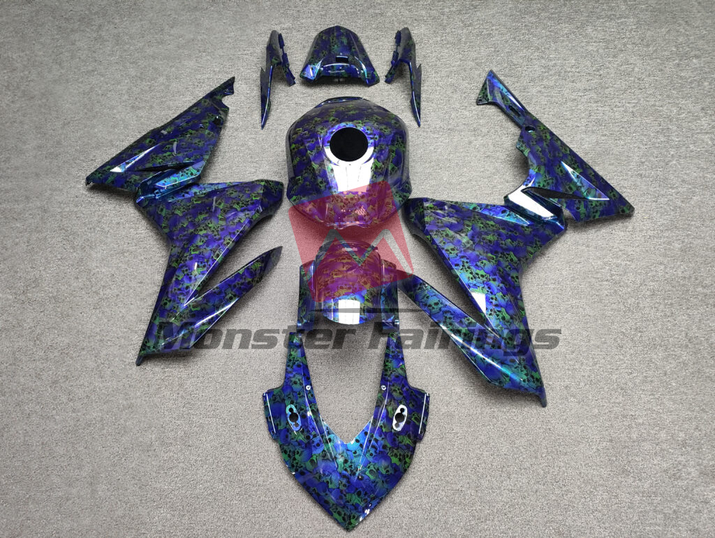 Honda CBR500R 2022 - 2023 Gloss Oceanic Phantom ABS fairings - custom motorcycle bodywork kit by Monster Fairings