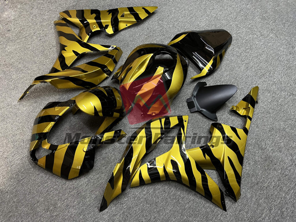 Gloss Black & Gold Zebra ABS fairings for Honda CBR600RR 2007 - 2008 - premium OEM fit kit by Monster Fairings