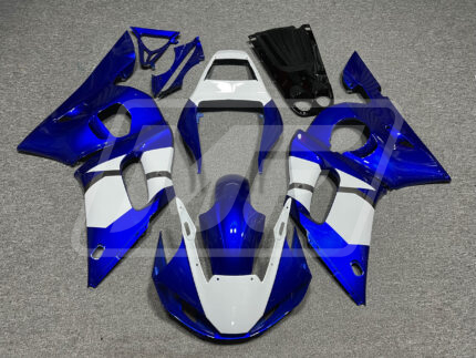 Yamaha R6 1998-2002 Gloss Deep Blue & White ABS Fairings | Monster Fairings