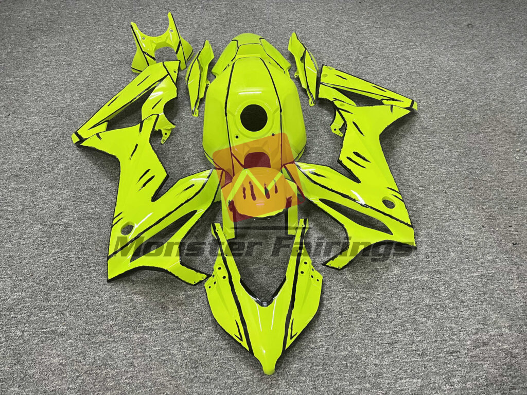 Honda CBR650R 2021 - 2023 Gloss High Vis Yellow With Black ABS fairings - custom motorcycle bodywork kit by Monster Fairings