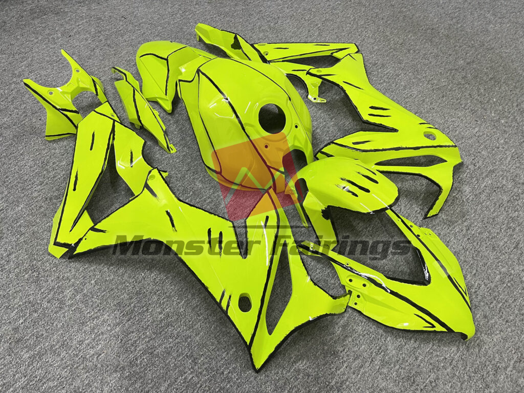 Gloss High Vis Yellow With Black ABS fairings for Honda CBR650R 2021 - 2023 - premium OEM fit kit by Monster Fairings