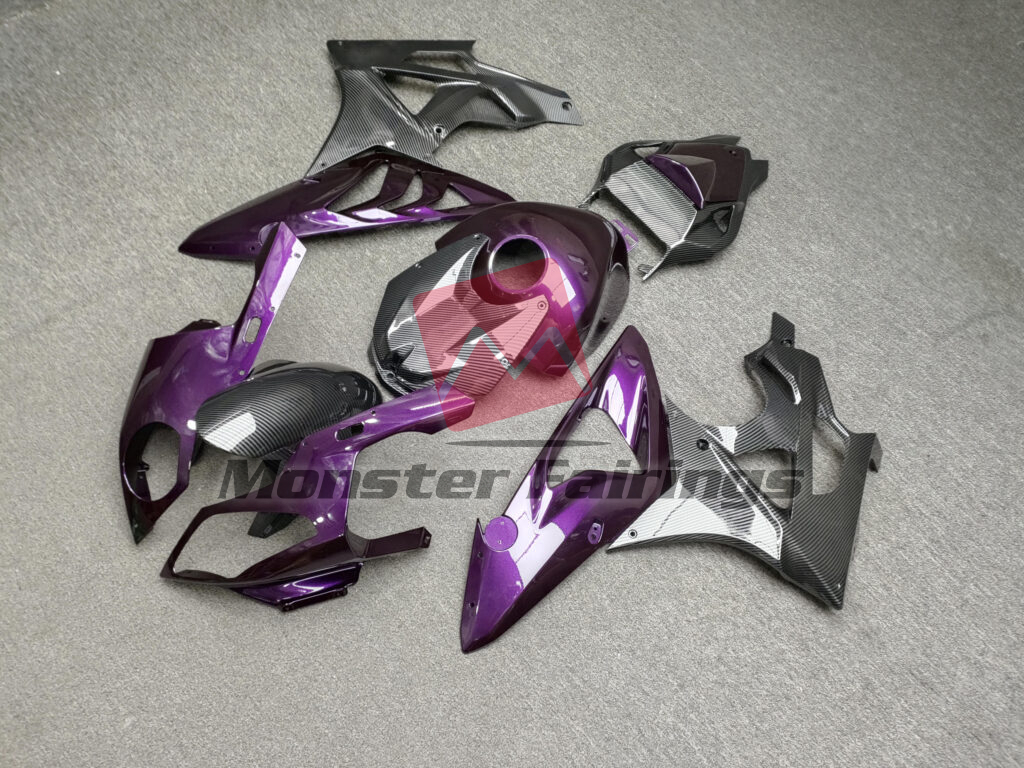 Gloss Purple With Carbon Fiber Style ABS fairings for BMW S1000RR 2009 - 2014 - premium OEM fit kit by Monster Fairings