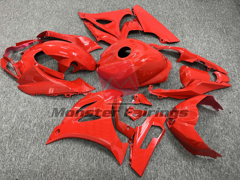 2017 - 2025 Suzuki GSXR 1000 Gloss Red fairing set - ABS injection, custom painted by Monster Fairings