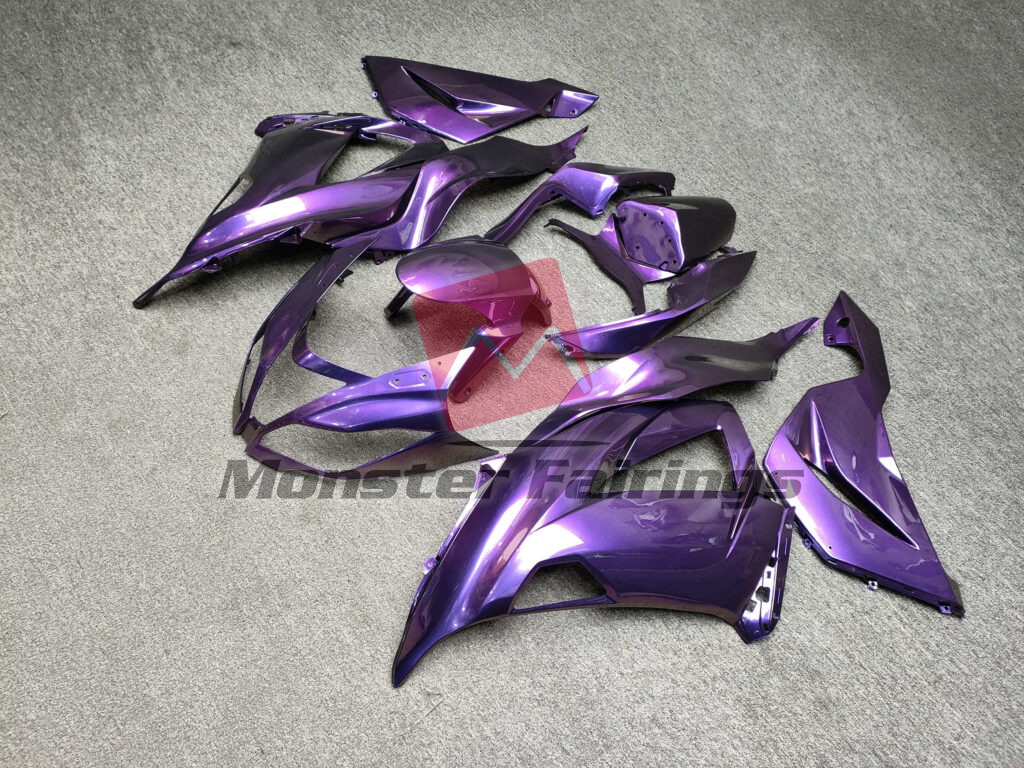 2013 - 2018 Kawasaki ZX6R Gloss Deep Purple fairing set - ABS injection, custom painted by Monster Fairings
