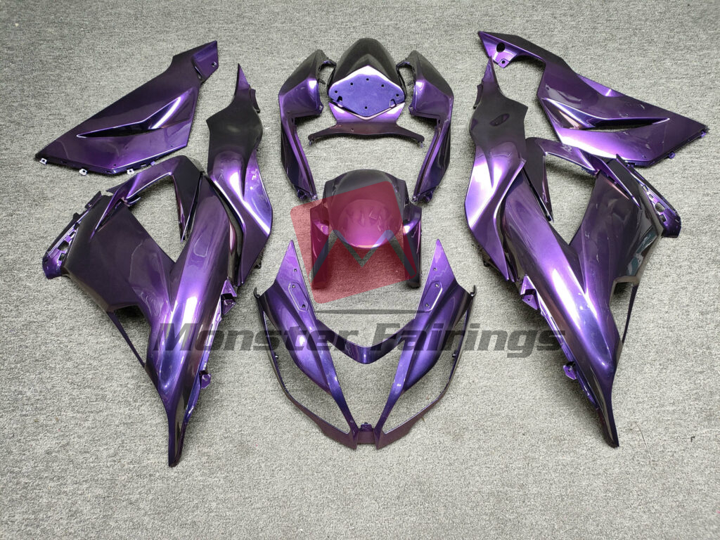 Kawasaki ZX6R 2013 - 2018 Gloss Deep Purple ABS fairings - custom motorcycle bodywork kit by Monster Fairings