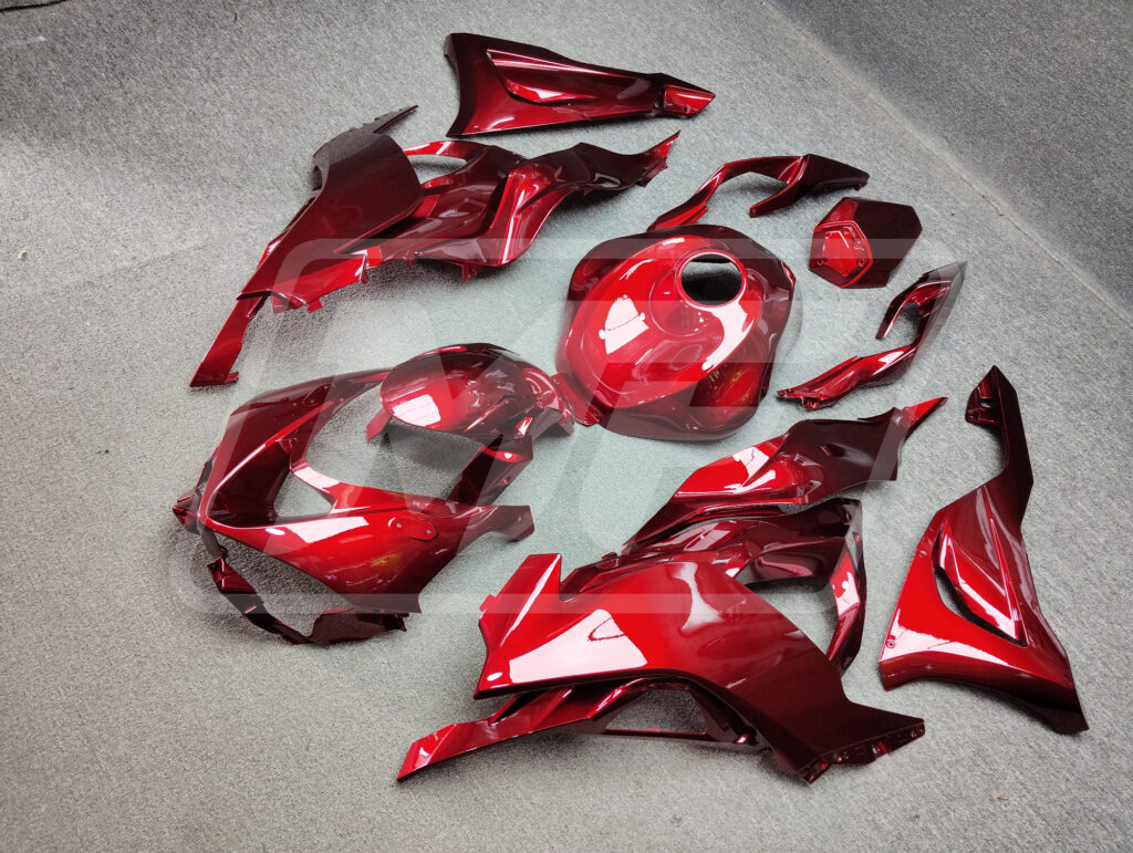 Kawasaki ZX6R custom ABS fairings 2024 - 2025 in Gloss Candy Red - durable replacement kit, Monster Fairings