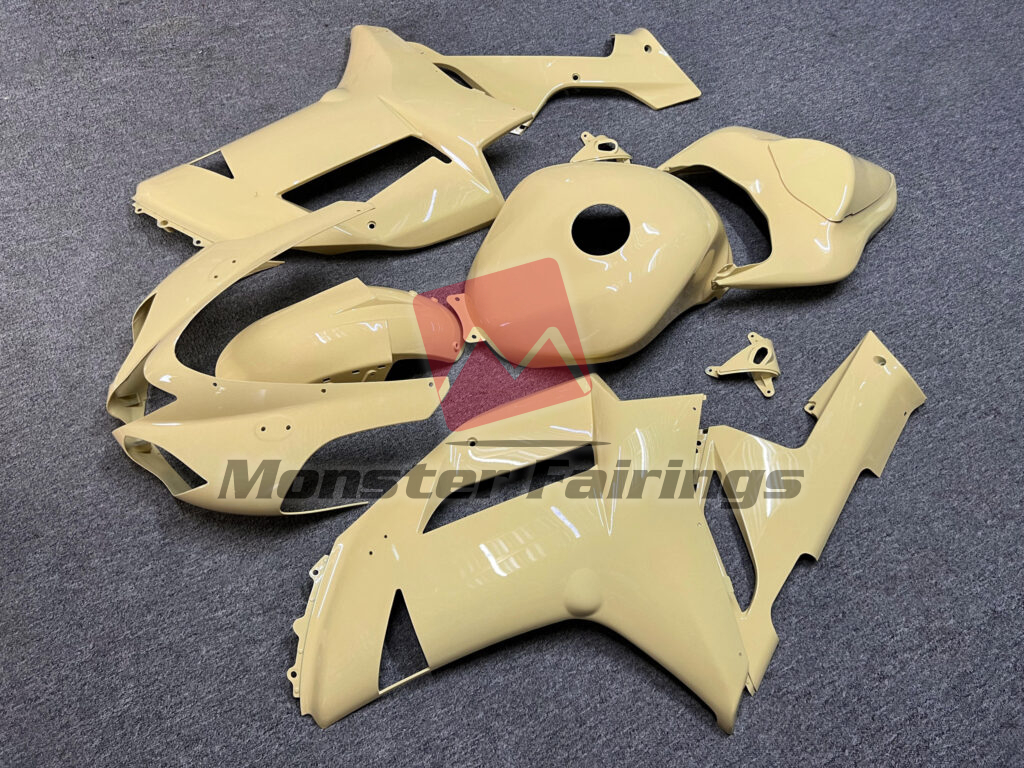 Kawasaki ZX6R custom ABS fairings 2007 - 2008 in Gloss Light Yellow - durable replacement kit, Monster Fairings