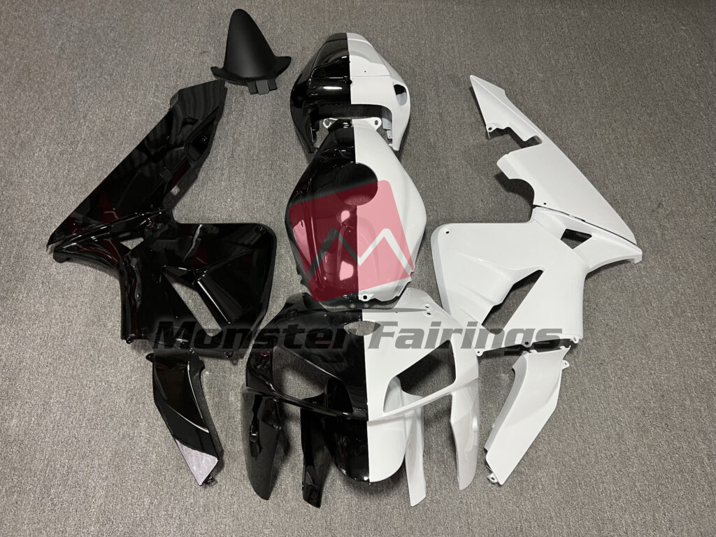Honda CBR600RR 2005 - 2006 Gloss Black & White Split ABS fairings - custom motorcycle bodywork kit by Monster Fairings