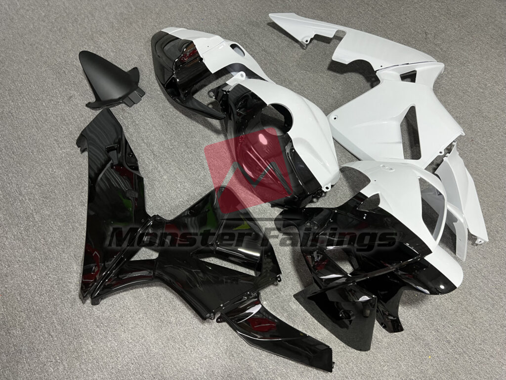 Honda CBR600RR custom ABS fairings 2005 - 2006 in Gloss Black & White Split - durable replacement kit, Monster Fairings